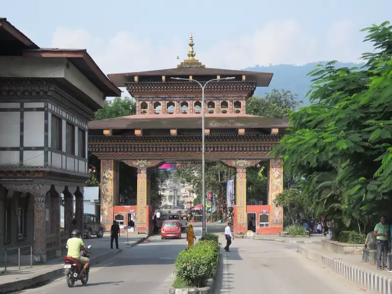 The Bhutan gate at Phuentsholing, on the border with India