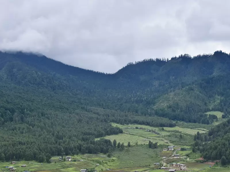Cloud resting on the hills above the Phobjikha valley