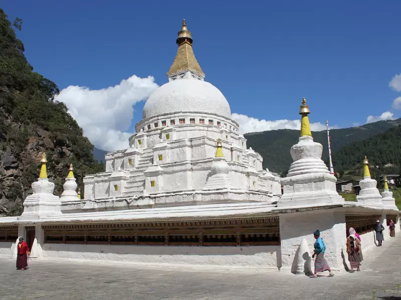 The white stupa of Chorten Kora at Trashiyangtse