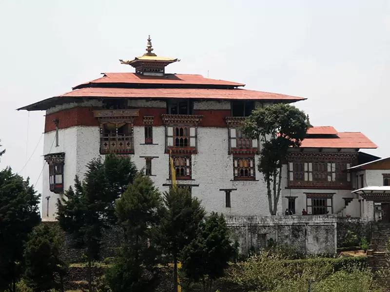 Zhemgang Dzong among trees